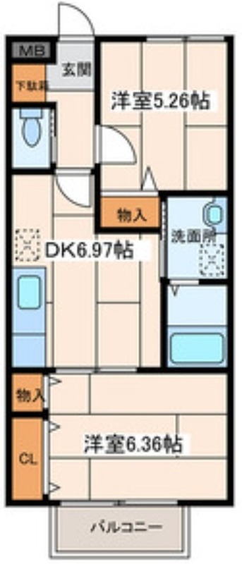 東急田園都市線 鷺沼駅 徒歩22分 2階建 築26年の間取り写真