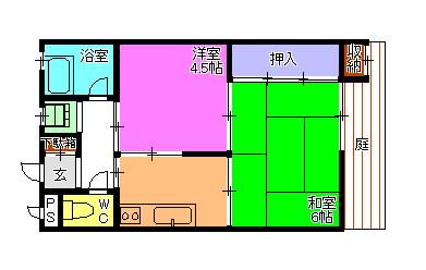 加古川市尾上町養田のアパートの間取り