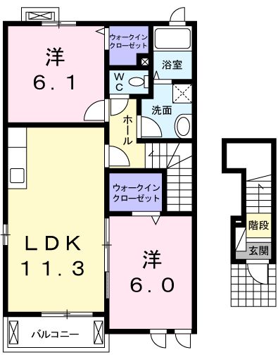 福山市駅家町大字近田のアパートの間取り