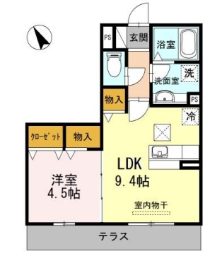 半田市青山のアパートの間取り