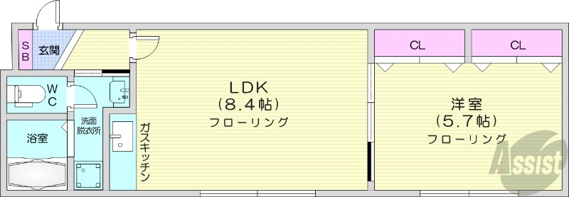 リバーサイドN24の間取り