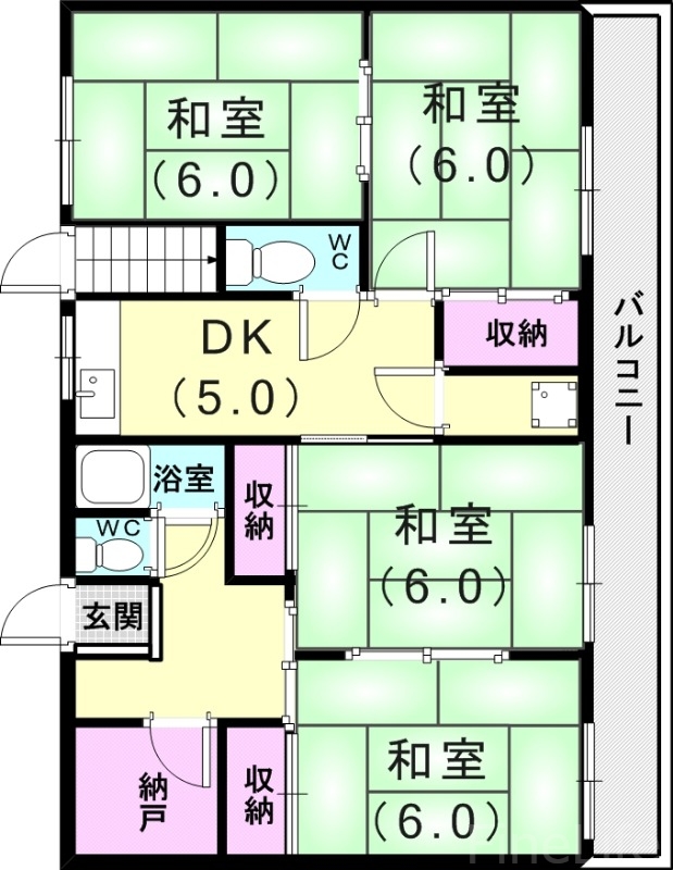 神戸市垂水区千代が丘のアパートの間取り