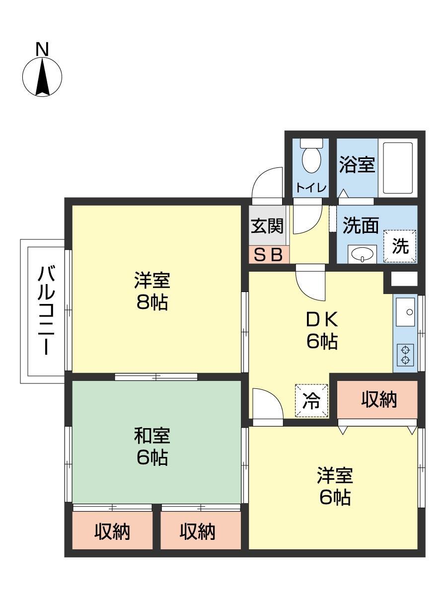 ボヌール八橋Ｂの間取り