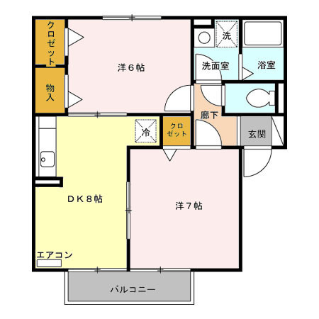 津市河芸町上野のアパートの間取り