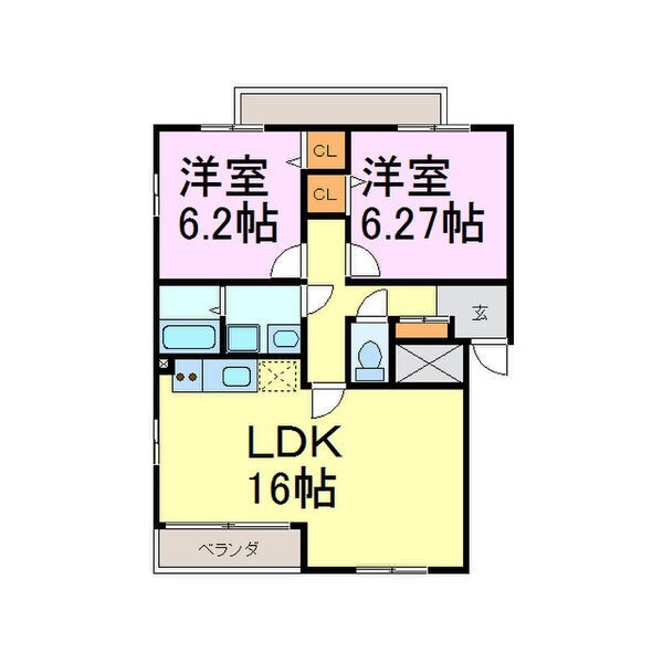 常滑市西之口のマンションの間取り