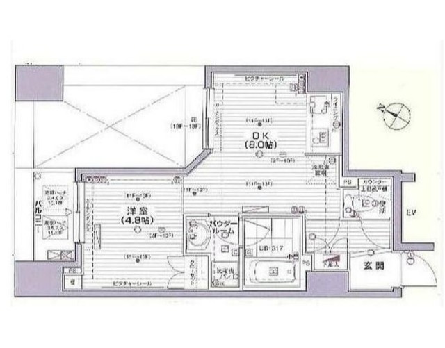 中央区日本橋大伝馬町のマンションの間取り