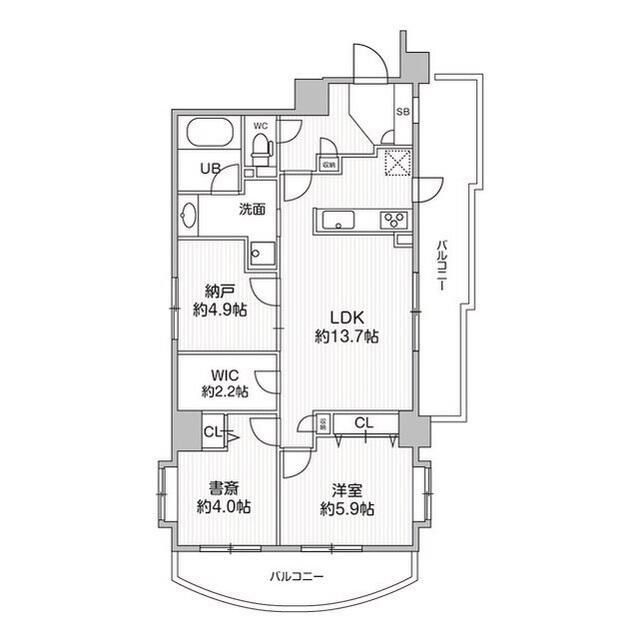 板橋区仲宿のマンションの間取り