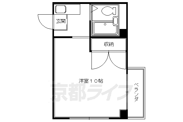 京都市中京区三条大宮町のマンションの間取り