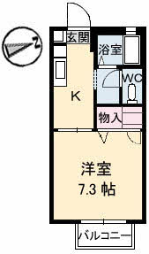 松江市黒田町のアパートの間取り