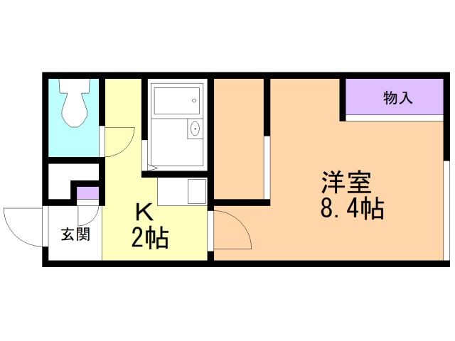 函館市東川町のアパートの間取り