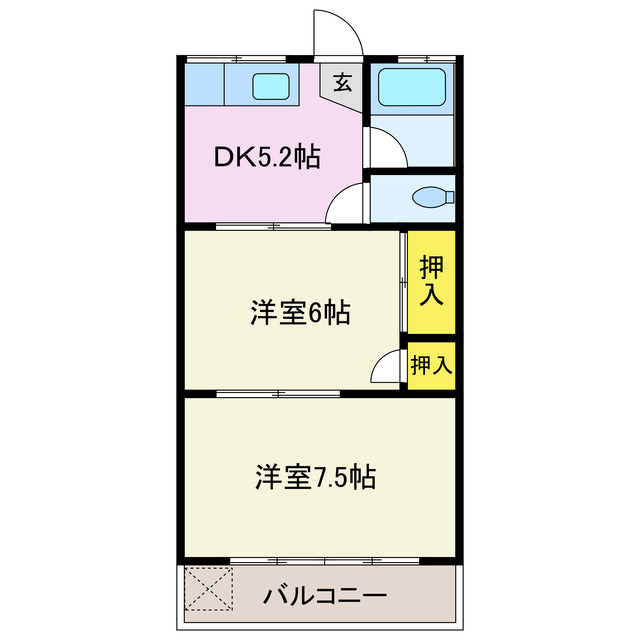 高崎市中尾町のアパートの間取り