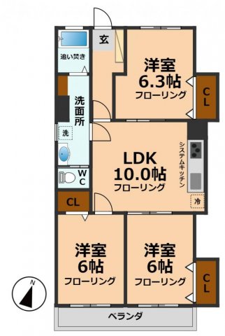 ハイツアサミの間取り