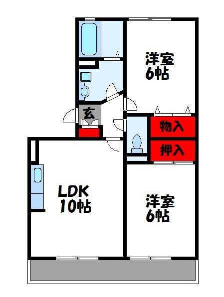 糟屋郡新宮町三代西のアパートの間取り