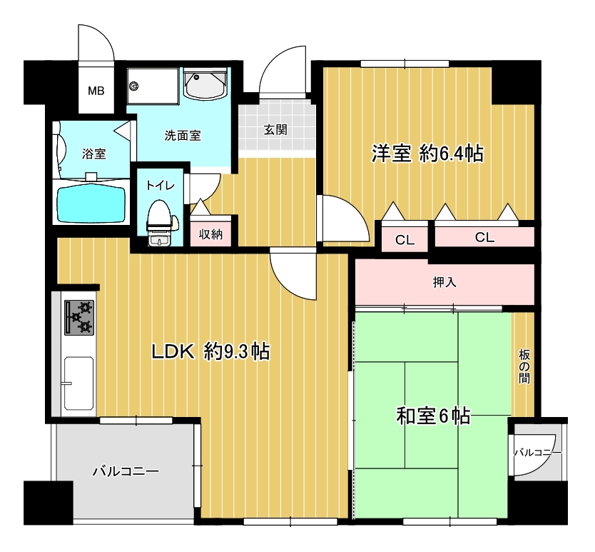 ウーファー南堀江の間取り