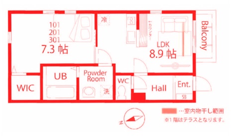 横須賀市公郷町のアパートの間取り