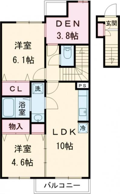 伊賀市平野東町のアパートの間取り