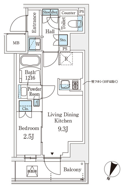 パークアクシス横浜阪東橋の間取り