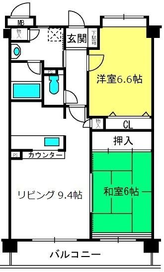 クールヴェール３番館Ａ棟の間取り