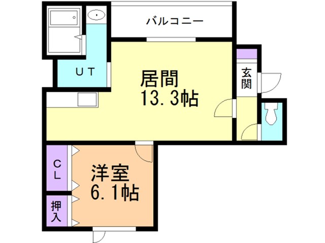 苫小牧市美園町のアパートの間取り