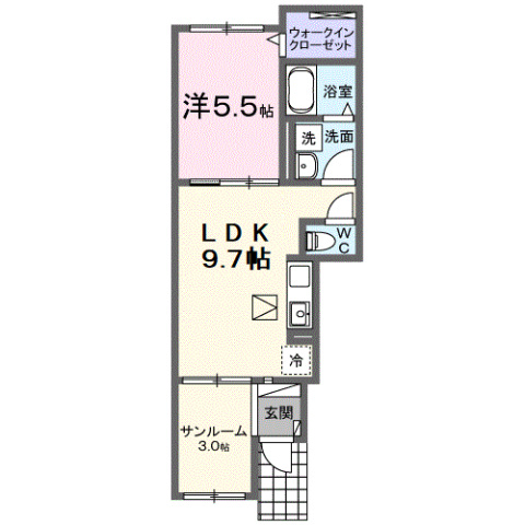 葛城市北花内のアパートの間取り