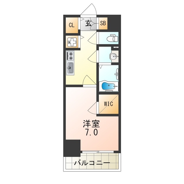 大阪市港区夕凪のマンションの間取り