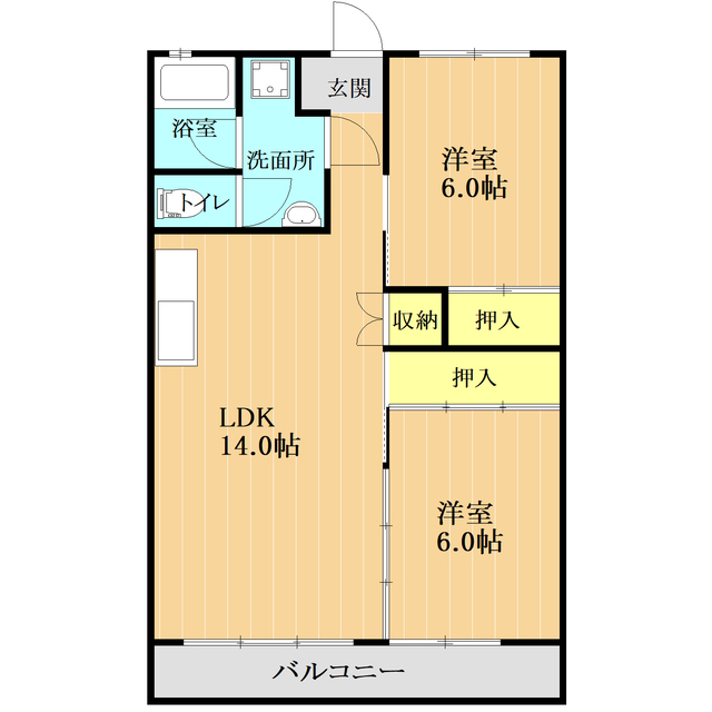 コーポ渡辺の間取り