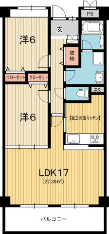 高知市北本町のマンションの間取り