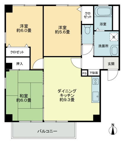 フォブールタウン成合Ｅの間取り