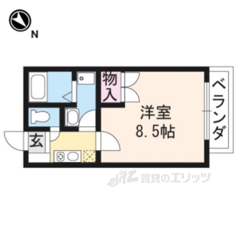 京都市左京区高野竹屋町のマンションの間取り