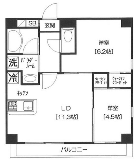 港区芝のマンションの間取り