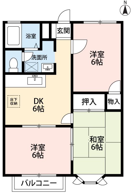 レストハイムＣの間取り