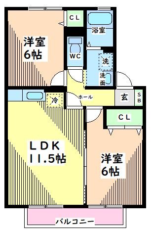 日野市大字日野のアパートの間取り