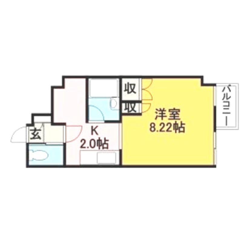 札幌市手稲区手稲本町一条のマンションの間取り