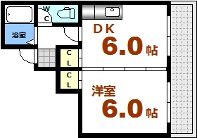 広島市中区鶴見町のマンションの間取り