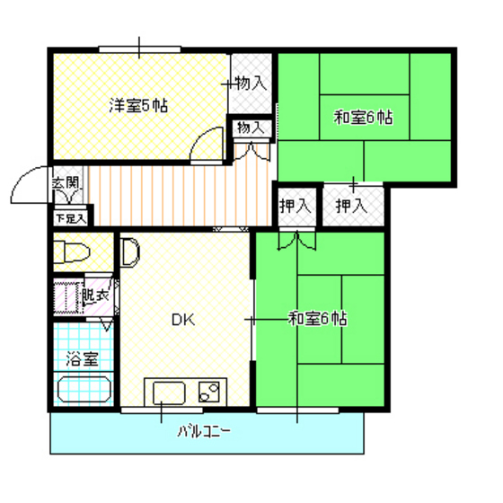 第２ヒルズ岡徳の間取り