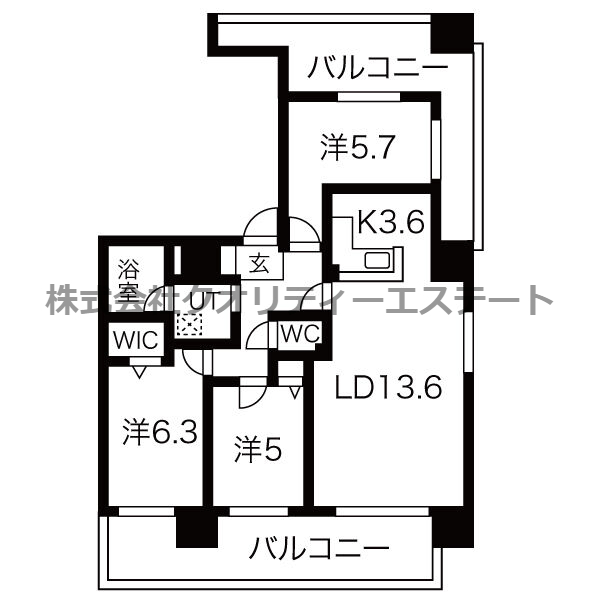 南円山シャトー桂和の間取り