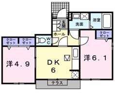 [家電付き] プラシードカーサクアットロの間取り