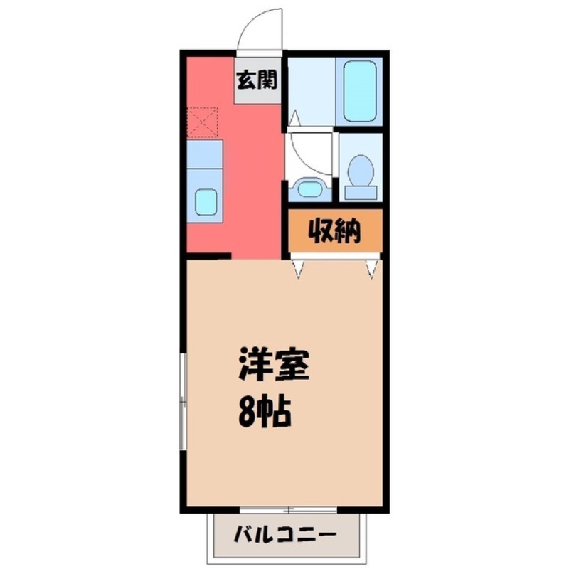 塩谷郡高根沢町光陽台のアパートの間取り