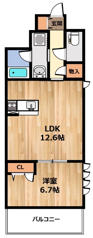 呉市中央のマンションの間取り