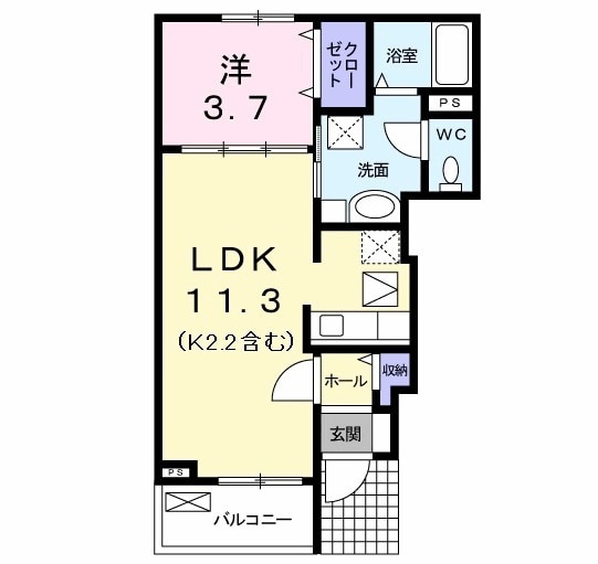 東大和市南街のアパートの間取り