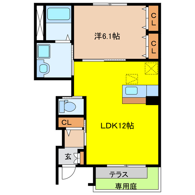 大垣市浅草のアパートの間取り