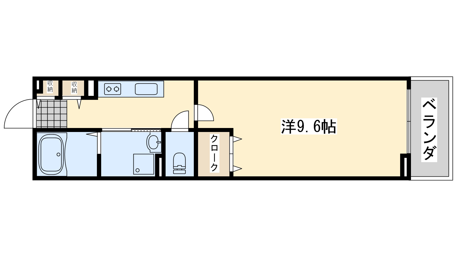 泉佐野市市場西のアパートの間取り