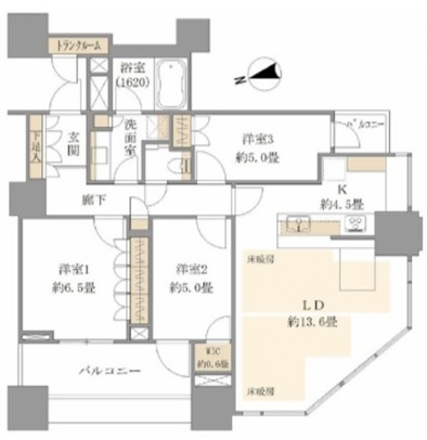 パークシティ大崎 ザ タワーの間取り写真