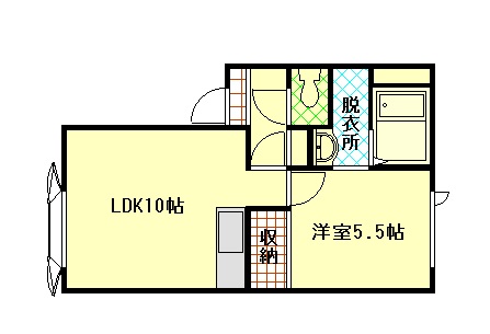 旭川市東光九条のアパートの間取り