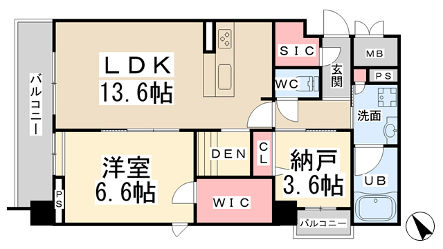 シャーメゾン川西中央の間取り