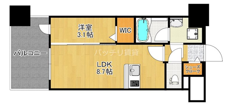 福岡市東区千早のマンションの間取り