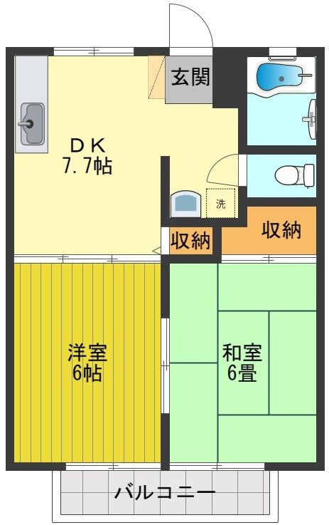 東大和市狭山のアパートの間取り