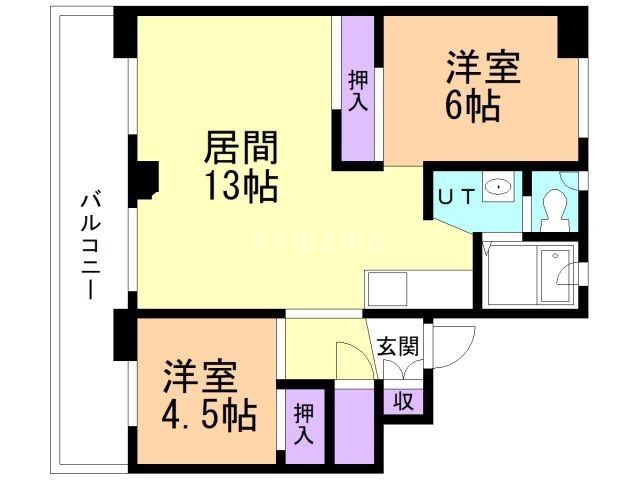 岩見沢市幌向南五条のマンションの間取り