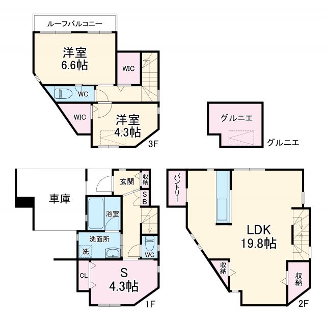 市ノ坪戸建の間取り