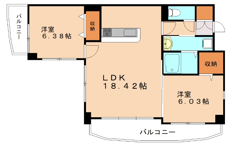 北九州市門司区老松町のマンションの間取り